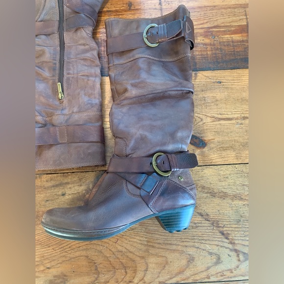 Pikolinos Brujas Buckle Riding Boot Soft Brown Leather Knee High Pull-On✨Sale - Picture 5 of 11